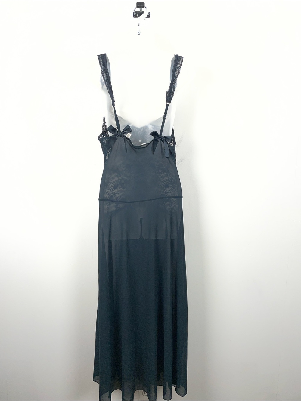 Vintage Y2K Victoria's Secret Lace Dress Slip Chiffon Sheer Ribbon Bows Coquette - Picture 5 of 8